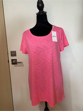 Lilly Pulitzer NWT Large Roxie Pink Short-Sleeve Scoop Neck Women's Top